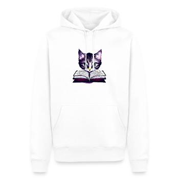 Livres pour chats Lecture Chat domestique Chaton Livre Chaton - Sweat à capuche Premium bio Homme - blanc - Devant - Nico (187cm)
