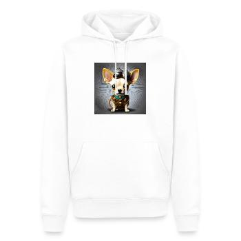Chihuahua Puppy Steampunk - Sweat à capuche Premium bio Homme - blanc - Devant - Nico (187cm)