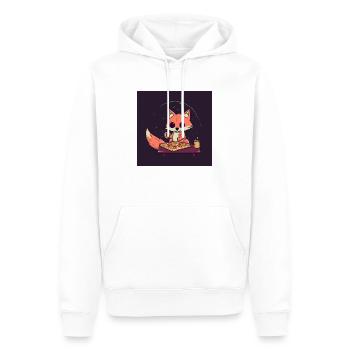 Süßer Fuchs schaut Fernsehen und isst Pizza - Männer Premium Bio Hoodie - Weiß - Vorne - Nico (187cm)