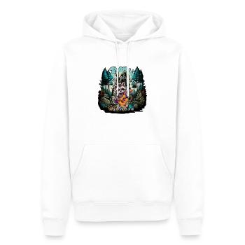 Mach dich bereit, mit dieser epischen Waldbühne zu rocken - Männer Premium Bio Hoodie - Weiß - Vorne - Nico (187cm)