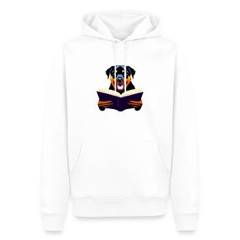 Dogs Books Rottweiler Read Dog Owner Dog - Men’s Premium Organic Hoodie - white - Front - Nico (187cm)