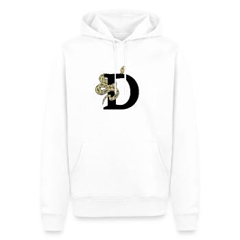 Lettre d serpent - Sweat à capuche Premium bio Homme - blanc - Devant - Nico (187cm)