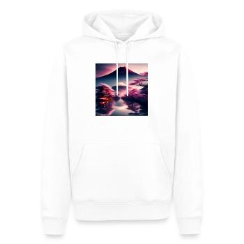 Japan Fuji - Herre Premium økologisk hoodie - hvid - Foran - Nico (187cm)
