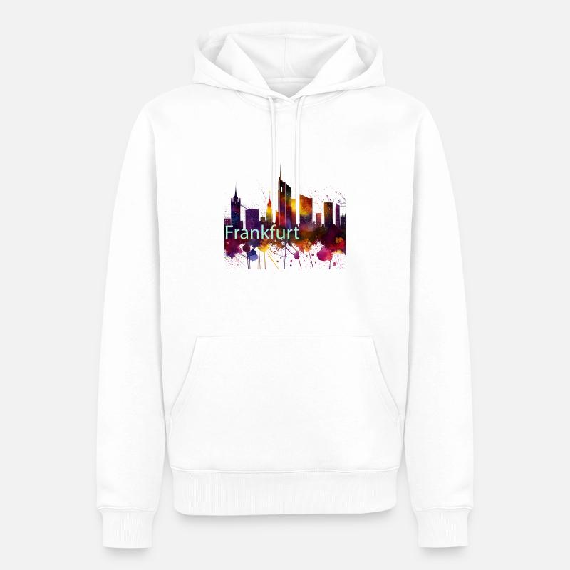frankfurt skyline - Männer Premium Bio Hoodie - Weiß
