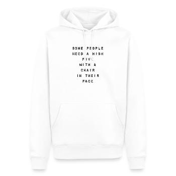 T-Shirt "high five" - Männer Premium Bio Hoodie - Weiß - Vorne - Nico (187cm)