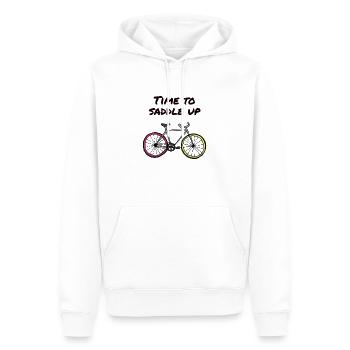 Il est temps de monter en selle - Sweat à capuche Premium bio Homme - blanc - Devant - Nico (187cm)