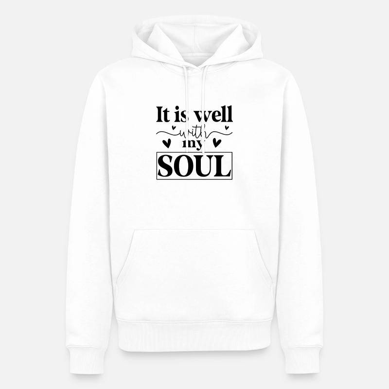 C’est bien avec mon âme - Sweat à capuche Premium bio Homme - blanc