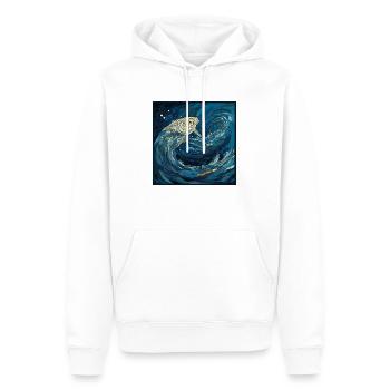 Beau poisson en papier style art dans le récif de corail - Sweat à capuche Premium bio Homme - blanc - Devant - Nico (187cm)