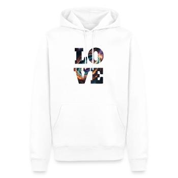 Liebe ist unendlich - Männer Premium Bio Hoodie - Weiß - Vorne - Nico (187cm)