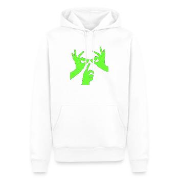 Illusion d’optique art psychédélique rétro formes sexe - Sweat à capuche Premium bio Homme - blanc - Devant - Nico (187cm)