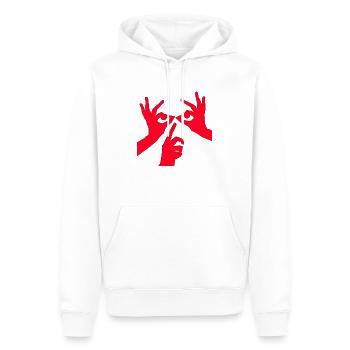 Illusion d’optique art psychédélique rétro formes sexe - Sweat à capuche Premium bio Homme - blanc - Devant - Nico (187cm)