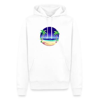 Vacances d’été Palm Sun Island Beach Palm - Sweat à capuche Premium bio Homme - blanc - Devant - Nico (187cm)