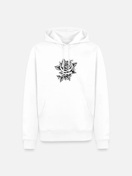 Summer Rose - Valentine's Day Rose - Men’s Premium Organic Hoodie - white