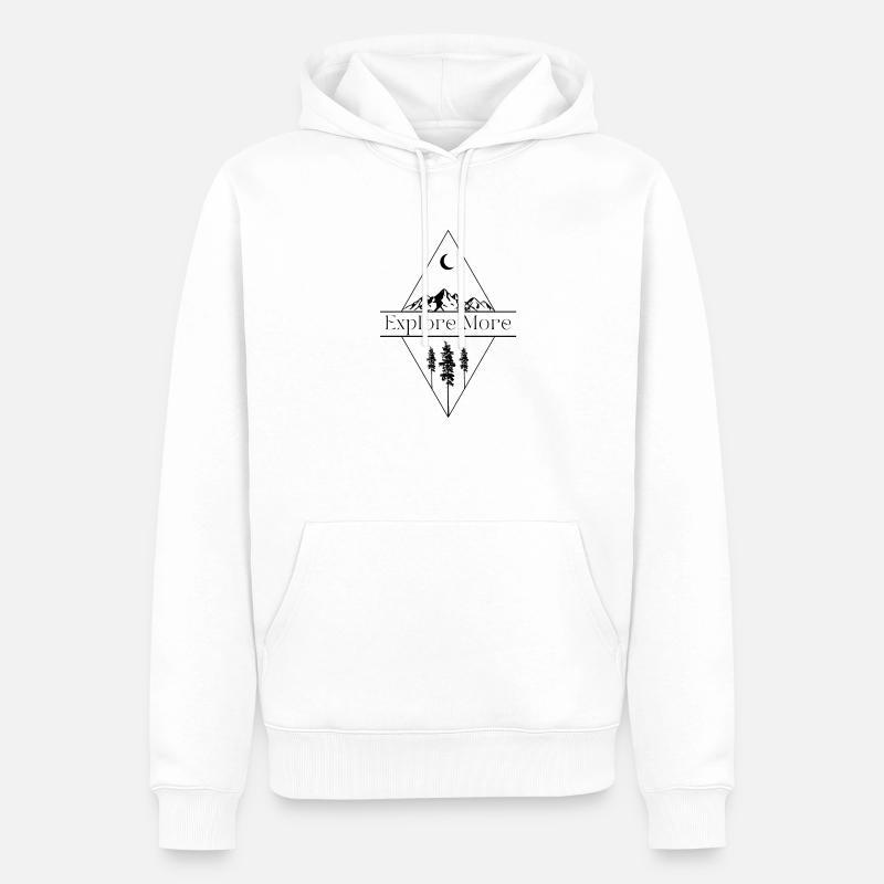 Explore more - Sweat à capuche Premium bio Homme - blanc