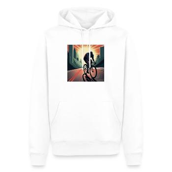 Héros du vélo de route avec des promenades en cape sur son vélo - Sweat à capuche Premium bio Homme - blanc - Devant - Nico (187cm)
