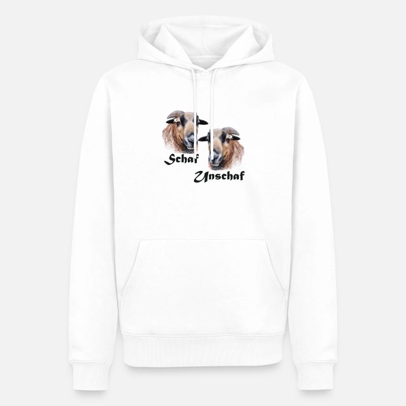 Schaf oder Unschaf? - Männer Premium Bio Hoodie - Weiß