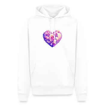 Mariage, Saint-Valentin, Fête des mères, Amour, Fiançailles - Sweat à capuche Premium bio Homme - blanc - Devant - Nico (187cm)
