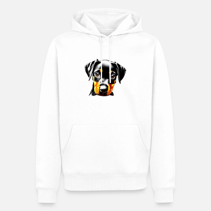 Dobermann Hund Dobermannwelpe Dobermanntrainer - Männer Premium Bio Hoodie - Weiß