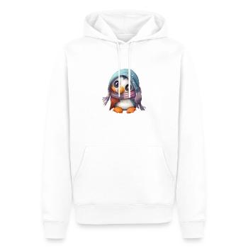 Pingouin congelé avec foulard - Sweat à capuche Premium bio Homme - blanc - Devant - Nico (187cm)