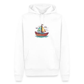 Bateau - Sweat à capuche Premium bio Homme - blanc - Devant - Nico (187cm)