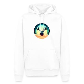 Hirsch - Männer Premium Bio Hoodie - Weiß - Vorne - Nico (187cm)