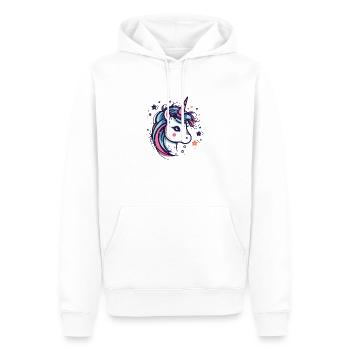 Licorne - Sweat à capuche Premium bio Homme - blanc - Devant - Nico (187cm)