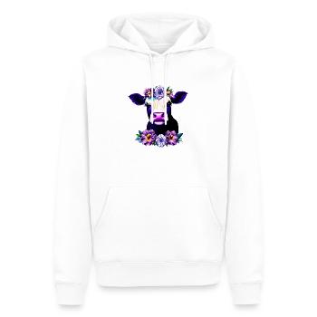Fleurs de vache couronne de saule - Sweat à capuche Premium bio Homme - blanc - Devant - Nico (187cm)