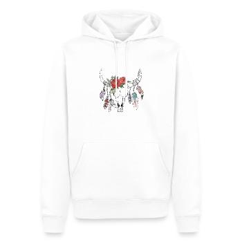 Western Desert Retro 4 - Men’s Premium Organic Hoodie - white - Front - Nico (187cm)