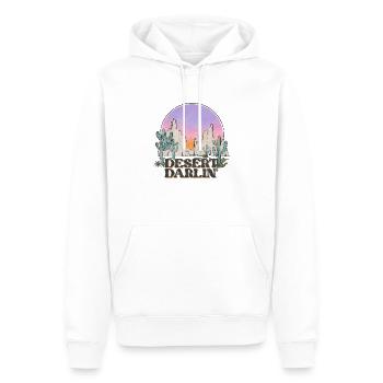 Western Desert Retro 5 - Men’s Premium Organic Hoodie - white - Front - Nico (187cm)