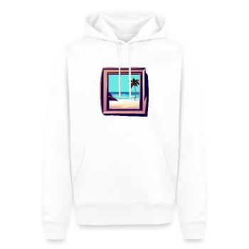 Cadres photo Holiday Vue Mer - Sweat à capuche Premium bio Homme - blanc - Devant - Nico (187cm)