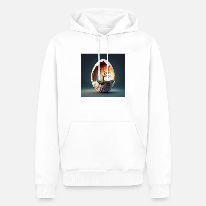 Baum in Ei - Männer Premium Bio Hoodie - Weiß