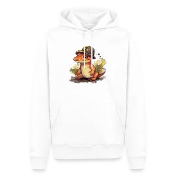 Vuo Salamandre - Sweat à capuche Premium bio Homme - blanc - Devant - Nico (187cm)