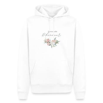 Demoiselle d’honneur floral - Sweat à capuche Premium bio Homme - blanc - Devant - Nico (187cm)