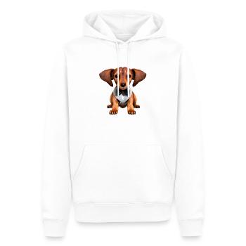 Chien Teckel avec costume Chiens Teckel Chiot - Sweat à capuche Premium bio Homme - blanc - Devant - Nico (187cm)