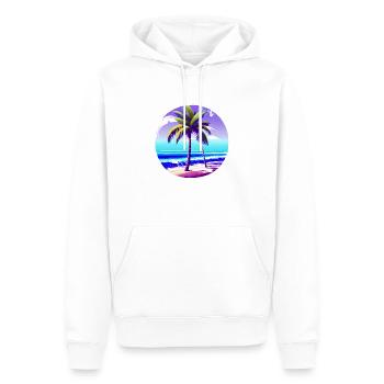 Palm Island Summer Holiday Beach Sun Palm Tree - Sweat à capuche Premium bio Homme - blanc - Devant - Nico (187cm)