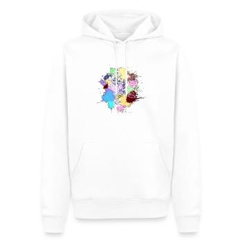 coiffe indienne blanc taches de couleurs vives - Sweat à capuche Premium bio Homme - blanc - Devant - Nico (187cm)