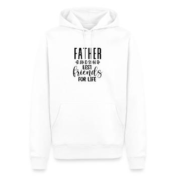 Père et fils meilleurs amis pour la vie - Sweat à capuche Premium bio Homme - blanc - Devant - Nico (187cm)