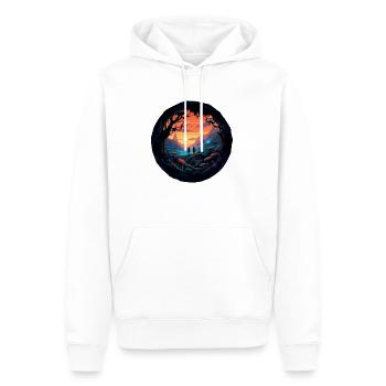 Voyage magique - Sweat à capuche Premium bio Homme - blanc - Devant - Nico (187cm)