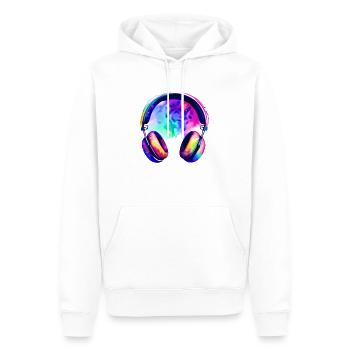 Chanteur Écouter de la musique Chanter Musiciens Casque Chanter - Sweat à capuche Premium bio Homme - blanc - Devant - Nico (187cm)