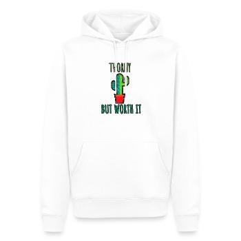 épineux mais qui en vaut la peine - Sweat à capuche Premium bio Homme - blanc - Devant - Nico (187cm)