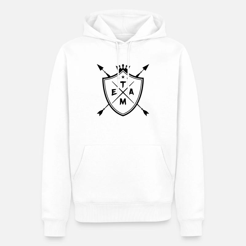 Armoiries de l’équipe - Sweat à capuche Premium bio Homme - blanc
