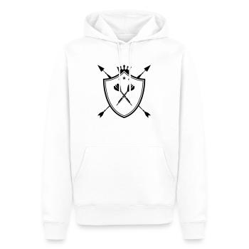 dart wappen - Männer Premium Bio Hoodie - Weiß - Vorne - Nico (187cm)