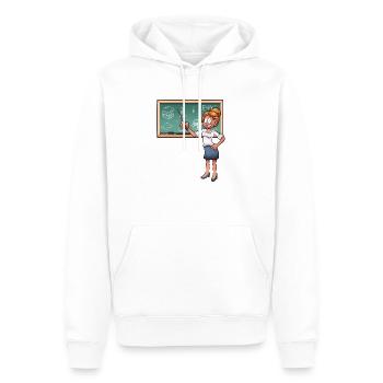 Enseignante de dessin animé - Sweat à capuche Premium bio Homme - blanc - Devant - Nico (187cm)