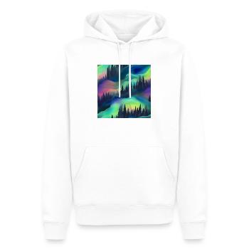 Northern Lights Glow: Polarlichter-Kollektion - Männer Premium Bio Hoodie - Weiß - Vorne - Nico (187cm)