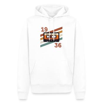 1936 rétro vintage anniversaire - Sweat à capuche Premium bio Homme - blanc - Devant - Nico (187cm)