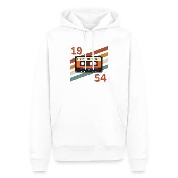 1954 rétro vintage anniversaire - Sweat à capuche Premium bio Homme - blanc - Devant - Nico (187cm)