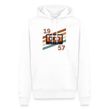 Retro-Vintage-Jubiläum von 1957 - Männer Premium Bio Hoodie - Weiß - Vorne - Nico (187cm)