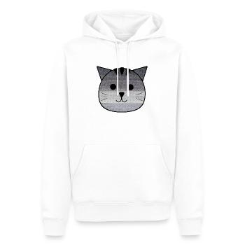 Le petit chat Otto - Sweat à capuche Premium bio Homme - blanc - Devant - Nico (187cm)