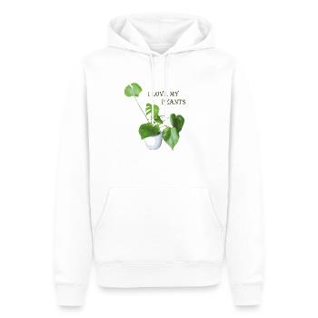 I love my plants - Männer Premium Bio Hoodie - Weiß - Vorne - Nico (187cm)