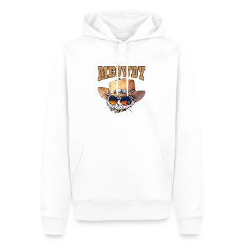 Miaou Drôle Mignon Cowboy Chat - Sweat à capuche Premium bio Homme - blanc - Devant - Nico (187cm)